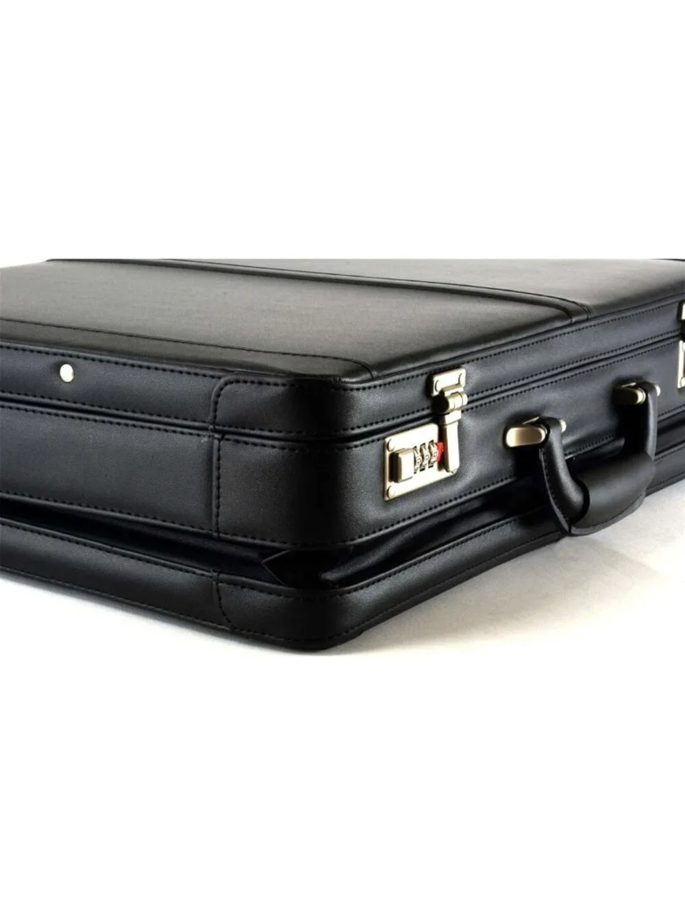 Expandable Genuine Leather Briefcase for Men | Dual Lock Attache Business Bag